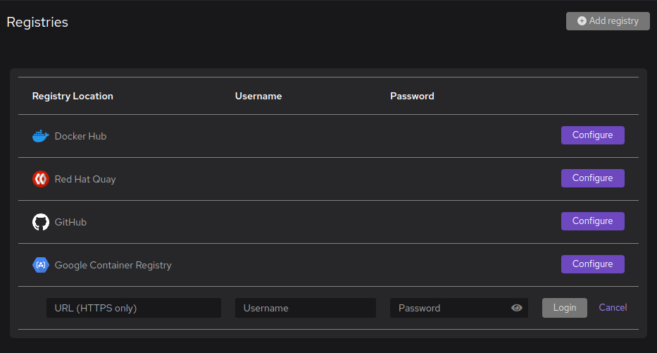 Adding a custom registry