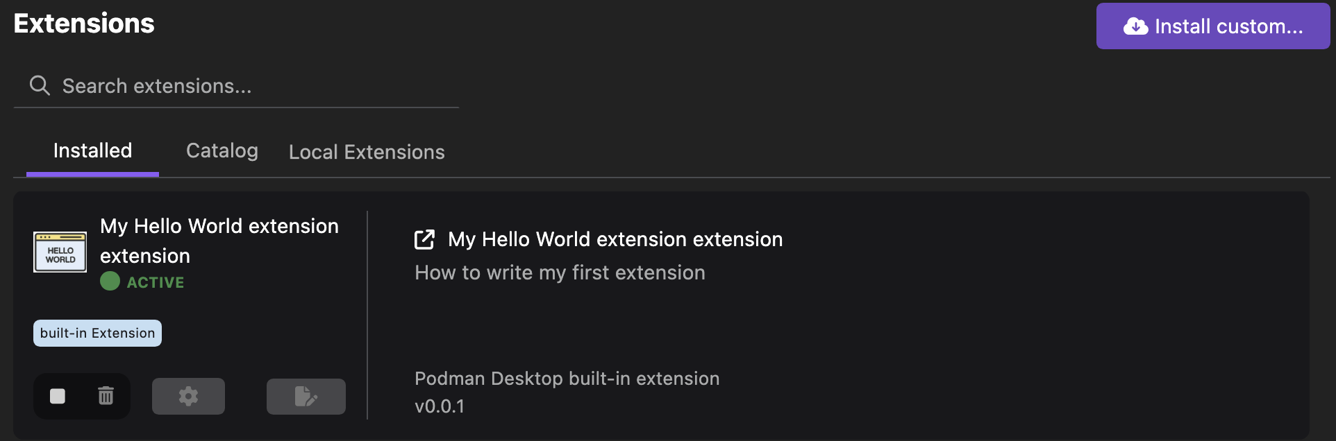 列表中的 hello world 扩展