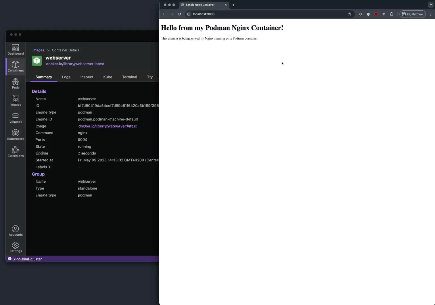 在浏览器中打开 Webserver